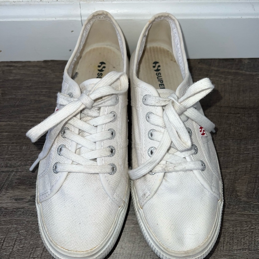 White platform Superga